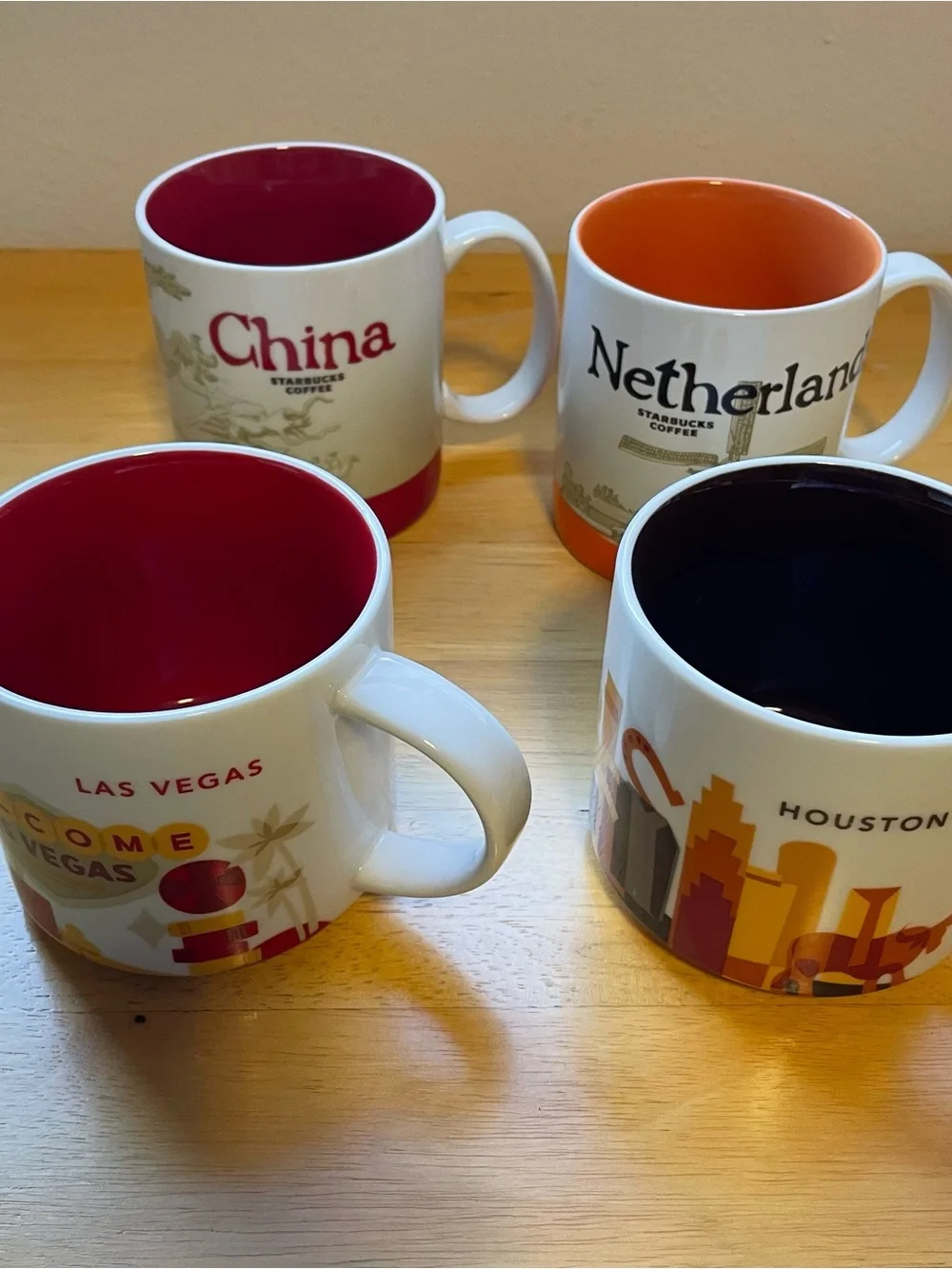 Starbucks City Collection Ceramic Mug - Red Interior set of 4